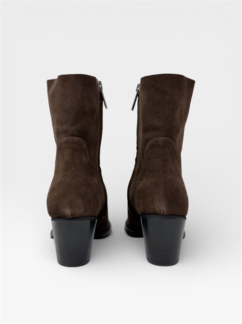 Scarpe da donna stivaletti marroni con tacco nero IL LACCIO | GAIA/LUNA12VELOURT.MORO